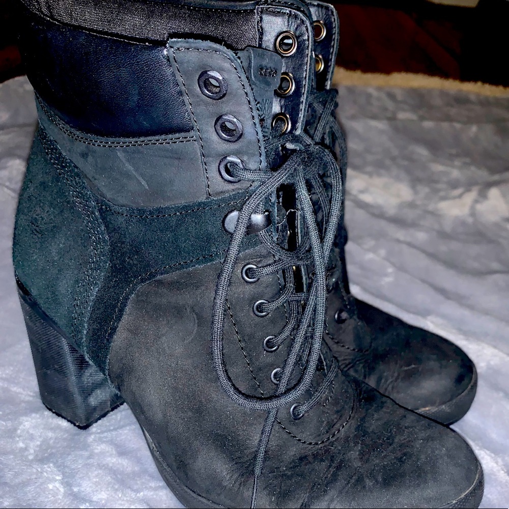 Timberland Black Heeled Booties